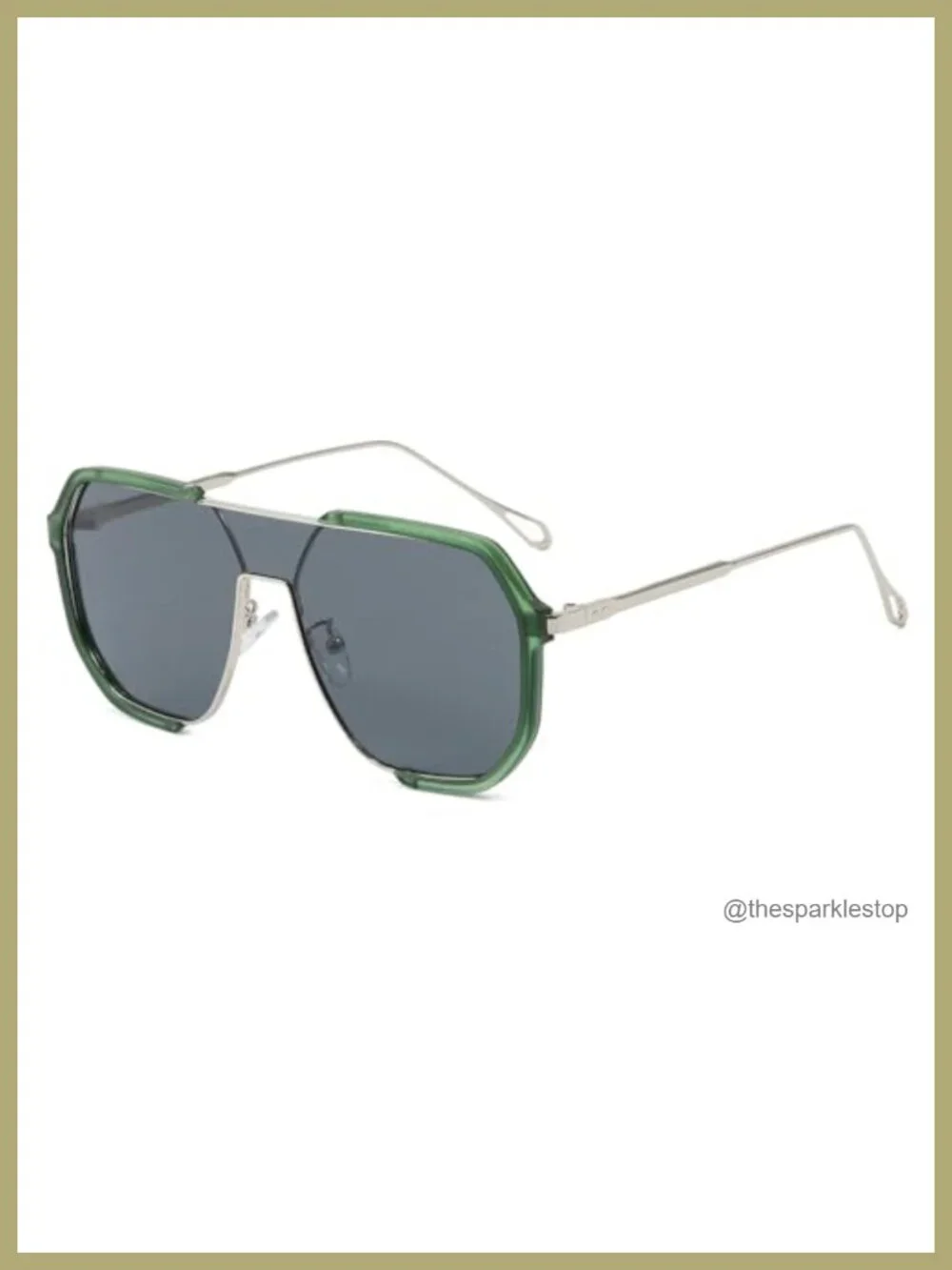Oversized Square Sunglasses Women UV400 Protection Metal Frame Retro Vintage
